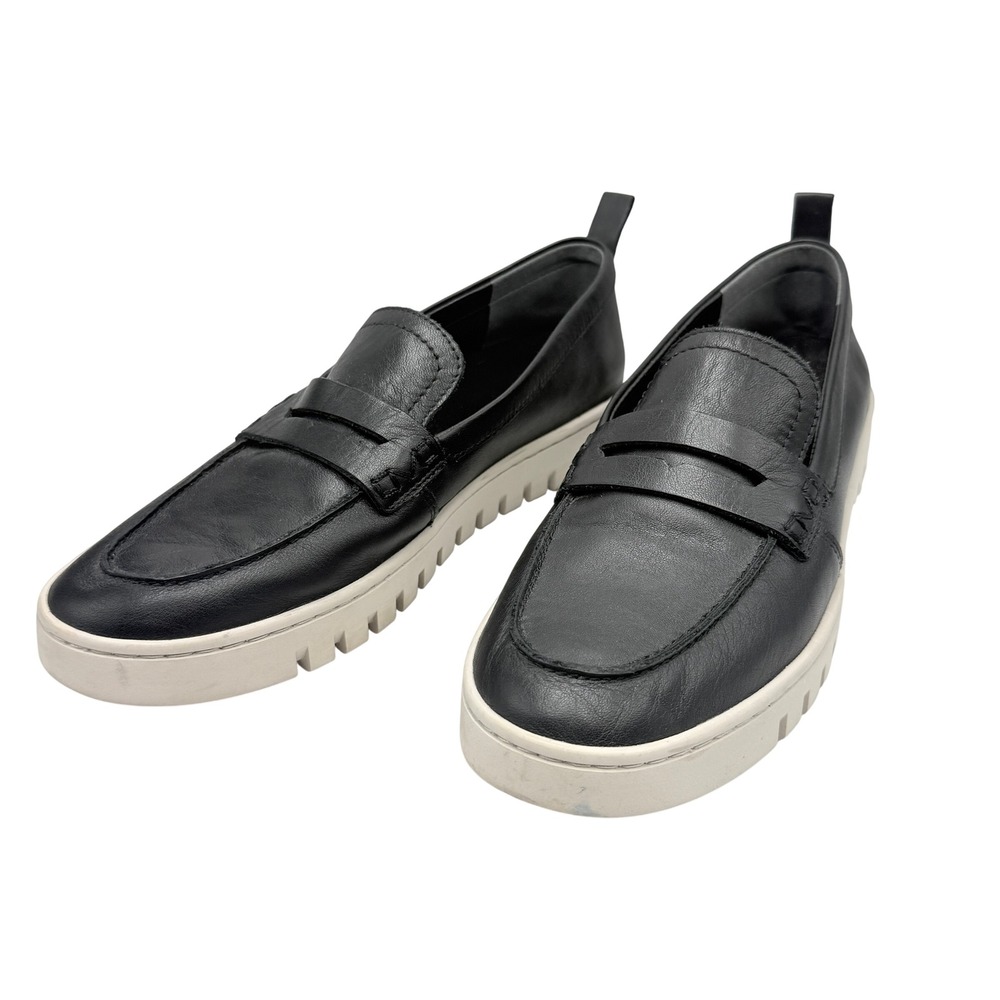 Vionic Uptown Womens 8.5 Black Leather Penny Loafers Platform Comfort Shoes